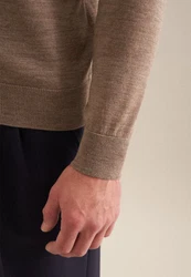 seidensticker Strickpullover V-Neck Beige/Braun/Khaki/Grau/Lila