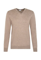 seidensticker Strickpullover V-Neck Beige/Braun/Khaki/Grau/Lila