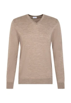 seidensticker Strickpullover V-Neck Beige/Braun/Khaki/Grau/Lila