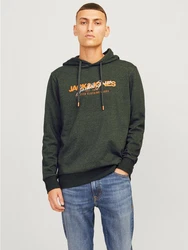 Jack & Jones Kapuzensweatshirt JJALVIS SWEAT HOOD Dunkelgrün/Grün