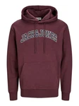 Jack & Jones Sweatshirt JJECALEB VARSITY HOOD NOOS Dunkelrot/Rosa/Lila