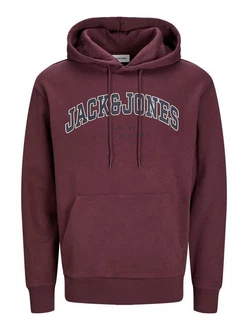 Jack & Jones Sweatshirt JJECALEB VARSITY HOOD NOOS Dunkelrot/Rosa/Lila Jack & Jones Sweatshirt JJECALEB VARSITY HOOD NOOS Dunkelrot/Rosa/Lila