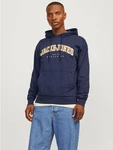 Jack & Jones Sweatshirt JJECALEB VARSITY HOOD NOOS Dunkelblau