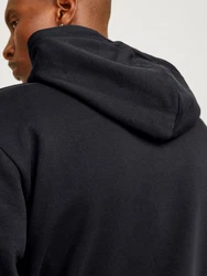 Jack & Jones Sweatshirt JJECALEB VARSITY HOOD NOOS Schwarz/Dunkelgrau