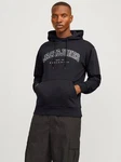 Jack & Jones Sweatshirt JJECALEB VARSITY HOOD NOOS Schwarz/Dunkelgrau