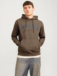 Jack & Jones Sweatshirt JJECALEB VARSITY HOOD NOOS Dunkelgrün/Khaki/Grau/Braun
