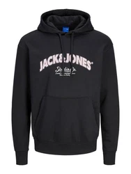 Jack & Jones Kapuzensweatshirt JORBRONX Arch Big Sweat Hood Schwarz/Hellblau/Dunkelblau