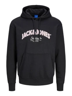 Jack & Jones Kapuzensweatshirt JORBRONX Arch Big Sweat Hood Schwarz/Hellblau/Dunkelblau