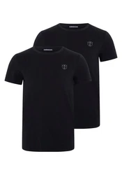 Chiemsee T-Shirt im Basic-Stil mit Logo (1) Schwarz/Dunkelblau/Lila