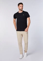 Chiemsee T-Shirt im Basic-Stil mit Logo (1) Schwarz/Dunkelblau/Lila