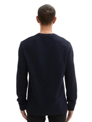 TOM TAILOR Strickpullover Dunkelblau/Hellblau