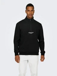 ONLY & SONS Sweatshirt ONSCURATED REG HALF ZIP SWEAT Schwarz