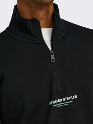 ONLY & SONS Sweatshirt ONSCURATED REG HALF ZIP SWEAT Schwarz