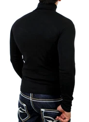 Reslad Rollkragenpullover Slim Fit (1-tlg) Schwarz