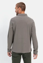 camel active Langarm Poloshirt Grau/Braun/Khaki
