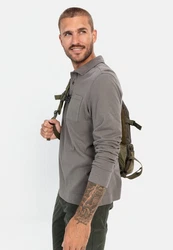 camel active Langarm Poloshirt Grau/Braun/Khaki