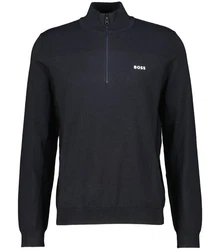 BOSS Pullover 'Momentum' Schwarz/Braun/Dunkelblau