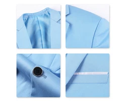 Allthemen Anzug Slim Fit Business Herrenanzug Hellblau/Blau