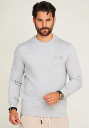 Sweatshirt POPS SWEAT CREW NECK Sweatpullover Casual Basic Shirt Unifarben Baumwollmischung
