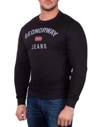 Geo Norway Rundhalspullover Herren Sweatshirt Style bagassier Schwarz