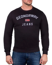 Geo Norway Rundhalspullover Herren Sweatshirt Style bagassier Schwarz