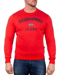 Geo Norway Rundhalspullover Herren Sweatshirt Style bagassier Rot