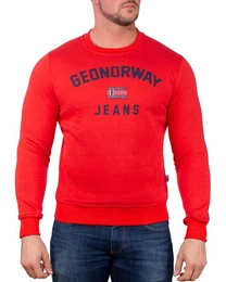 Rundhalspullover Herren Sweatshirt bagassier Red M Elegantes Design mit Logo