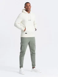 OMBRE Kapuzensweatshirt Basic Khaki/Creme/Weiß/Beige
