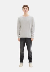 TOM TAILOR Strickpullover Longsleeve Rundhalspullover Grau/Silber/Hellgrau