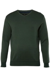 JP1880 Rundhalspullover CashmereTouch-Feinstrick Dunkelgrün/Grün