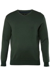 JP1880 Rundhalspullover CashmereTouch-Feinstrick Dunkelgrün/Grün