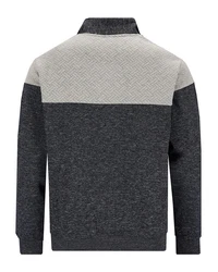 Hajo Sweatshirt im Materialmix Grau/Dunkelblau/Dunkelgrau/Hellgrau