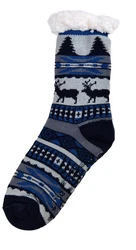 Frostfighter Haussocken Herren Hüttensocken mit ABS Stoppersohle Mischfarben/Schwarz/Blau/Lila