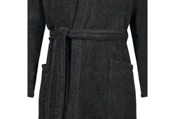 Caw Herrenbademantel mit Kimono Kragen Dunkelgrau/Schwarz/Dunkelblau/Grau/Blau