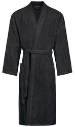 Caw Herrenbademantel mit Kimono Kragen Dunkelgrau/Schwarz/Dunkelblau/Grau/Blau