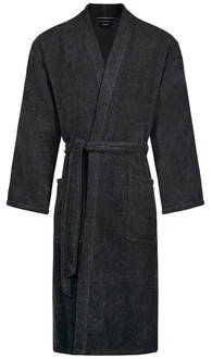Caw Herrenbademantel mit Kimono Kragen Dunkelgrau/Schwarz/Dunkelblau/Grau/Blau