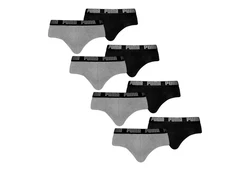 PUMA Slip Briefs mit elastischem Bund Schwarz/Grau/Dunkelgrau/Lila