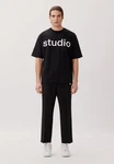 studio seidensticker T-Shirt Studio Rundhals Schwarz/Rot/Grau/Beige