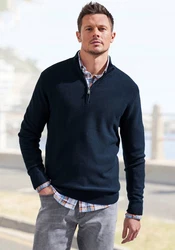 AUTHENTIC LE JOGGER Troyer Pullover mit Stehkragen und Zipper 