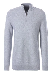 AUTHENTIC LE JOGGER Troyer Pullover mit Stehkragen und Zipper Grau/Hellgrau