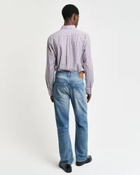 Gant Langarmhemd REG POPLIN STRIPE SHIRT Regular Fit Popeline Hemd Lila/Hellblau/Dunkelrot/Grau