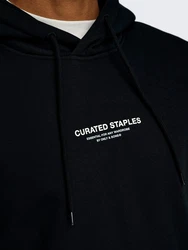 ONLY & SONS Kapuzensweatshirt ONSCURATED REG HOODIE SWEAT Schwarz/Dunkelblau