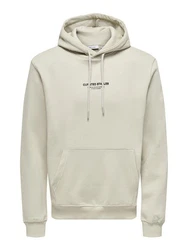 ONLY & SONS Kapuzensweatshirt ONSCURATED REG HOODIE SWEAT Grau/Beige/Hellgrau/Khaki/Braun