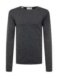 SELECTED HOMME Strickpullover SLHROME Dunkelgrau/Grau