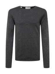 SELECTED HOMME Strickpullover SLHROME Dunkelgrau/Grau