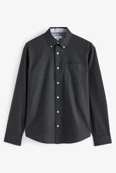Next Langarmhemd Oxfordhemd Dunkelgrau/Grau/Schwarz/Hellblau/Dunkelblau/Blau