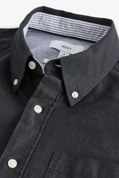 Next Langarmhemd Oxfordhemd Dunkelgrau/Grau/Schwarz/Hellblau/Dunkelblau/Blau