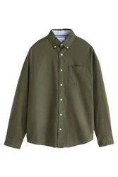 Next Langarmhemd Oxfordhemd Dunkelgrün/Khaki