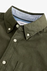 Next Langarmhemd Oxfordhemd Dunkelgrün/Khaki