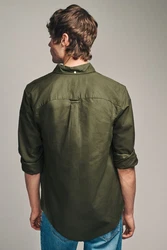 Next Langarmhemd Oxfordhemd Dunkelgrün/Khaki